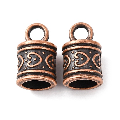 Концевики для шнура, сплав, тибетский стиль, колонка, без кадмия и без свинца, 16x10 мм, Отверстие : 3.5 мм , около 350 шт / 1000 г