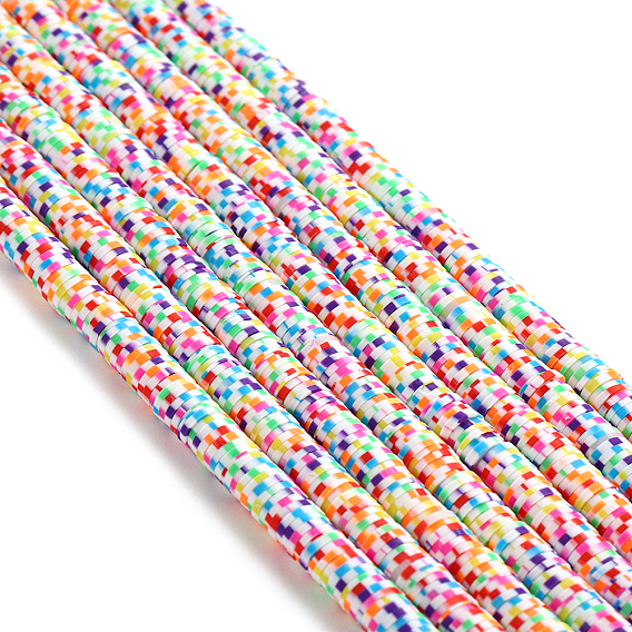 Ручной полимерные нити глины шарик, Heishi бусы, для поделок ювелирных изделий, Диск / плоские круглые