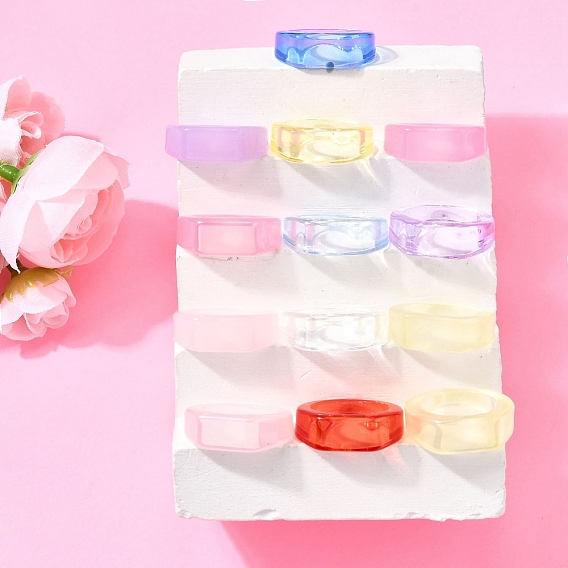 Детский прозрачный акриловый клей на кольцевой основе, прямоугольная пустая простая подкладка кольца настройки для самостоятельного изготовления детских колец