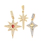 Латунные микропаве прозрачные подвески с фианитом, звезда