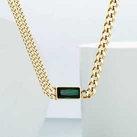 Vintage Green Gemstone Pendant Necklace for Elegant Occasions