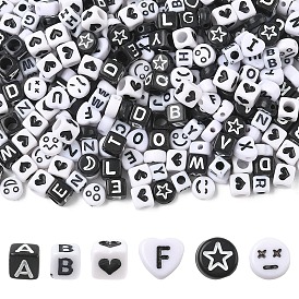 300 шт 6 стили непрозрачные бусины из акриловой эмали, разнообразные