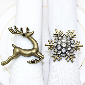 Christmas retro snowflake deer napkin ring napkin buckle napkin ring cloth ring alloy
