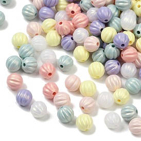 Непрозрачные акриловые бусины с УФ-покрытием, радужный, тыква