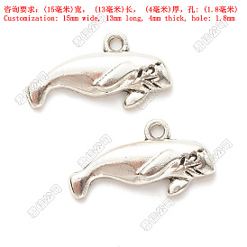 Pendentifs en alliage de style tibétain, en forme de poisson phoque