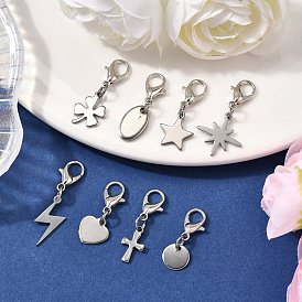 8шт. подвесные украшения из нержавеющей стали, с цинковым сплавом застежками омаров коготь, разнообразные