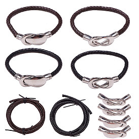SUNNYCLUE DIY Bracelet Making, with Braided Leather Cord and 304 Stainless Steel Magnetic Clasps