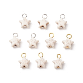 Хрустящие непрозрачные акриловые подвески, звезды прелести, с железными штифтами с плоской головкой