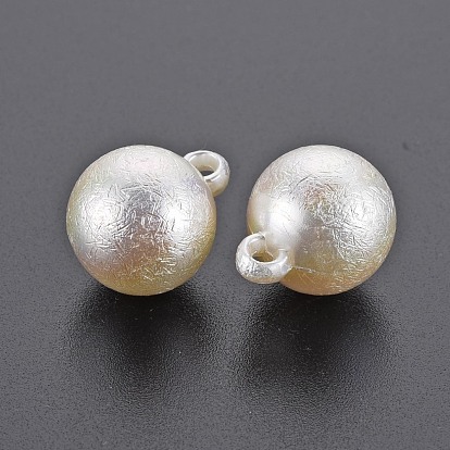 Pendentifs en perles d'imitation en plastique ABS électrolytique, ronde