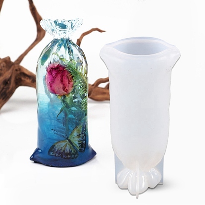 3D Lucky Bag Silicone Molds, Fish & Dried Flowers Specimen Resin Casting Molds, for UV Resin & Epoxy Resin Water Bag Home Decoration Making