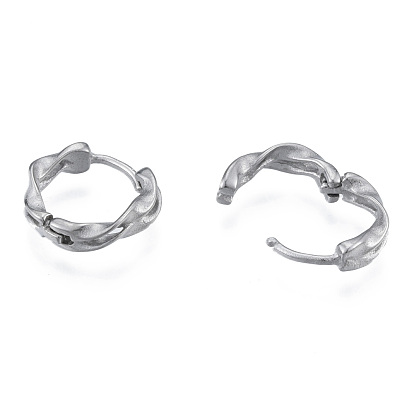 316 Surgical Stainless Steel Twist Hoop Earrings for Men Women