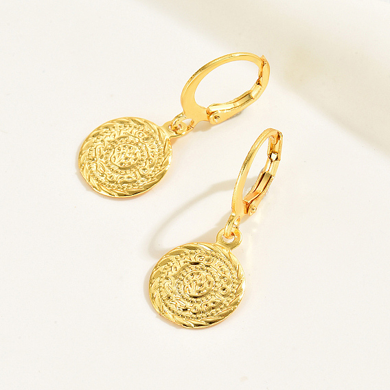 Латунные модные повседневные женские серьги с монетами, украшения для ушей, капли для ушей