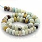 Natural Frosted Flower Amazonite Beads Strands, Rondelle