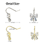 12Pcs 2 Colors Brass Micro Pave Clear Cubic Zirconia Earring Hooks, with Loop, Bowknot