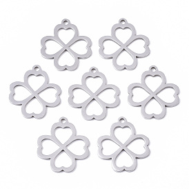 Pendentifs en acier inoxydable, Coupe au laser, trèfle