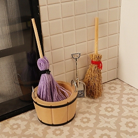 Мини-модель из дерева, ткани и сплава, аксессуары для кукольного домика с микро-ландшафтом, притворяясь опорными украшениями, чистящие средства