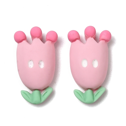 Opaque Resin Cabochons Accessories, Flower