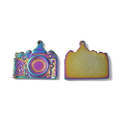 Ion Plating(IP) 304 Stainless Steel Pendant Cabochon Settings, Camera