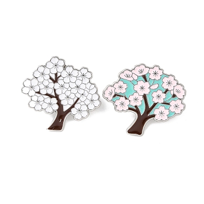 Эмалевые булавки с сакурой, булавки для лацканов из сплава для одежды рюкзака, платина