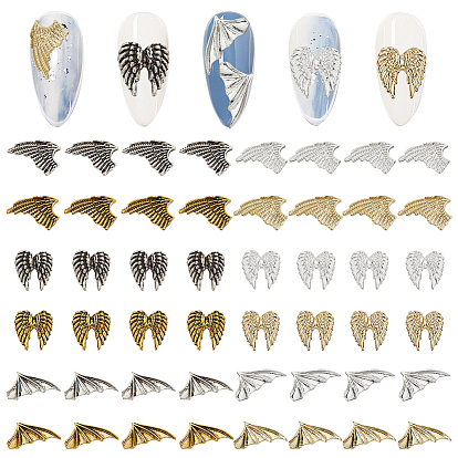 48шт 12 стили тибетский стиль сплав кабошоны, украшения для ногтей, крыло
