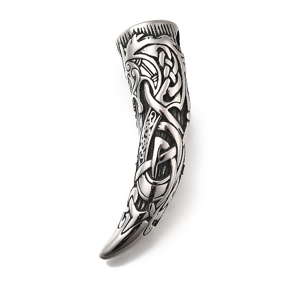 304 подвески из нержавеющей стали, амулет из драконьего зуба