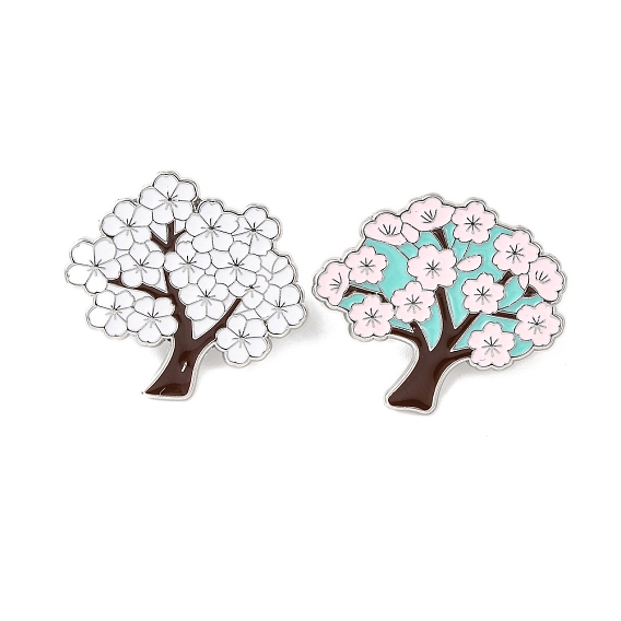 Эмалевые булавки с сакурой, булавки для лацканов из сплава для одежды рюкзака, платина