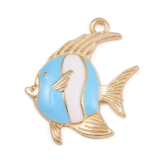 Подвески из эмали и сплава, очарование рыбы, золотые