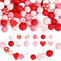 136Pcs Silicone Beads, Focal Beads, Mixed Shapes
