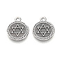 Сплавочные подвески тибетского стиля, плоские круглые подвески и звезда Давида, без кадмия и без свинца