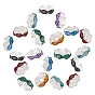 200Pcs Brass Acrylic Rhinestone Spacer Beads, Wavy Edge, Silver Color Plated, Rondelle
