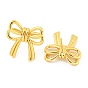 Rack Plating Brass Bowknot Stud Earrings, Long-Lasting Plated, Lead Free & Cadmium Free