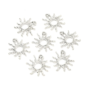 Тибетском стиле сплава ВС подвески, подвески солнечного затмения, 25x27x2 мм, отверстие : 2 мм