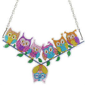DIY Diamond Painting Pendant Decoration Kits, including Acrylic Rhinestone, Diamond Sticky Pen, Tray Plate and Glue Clay