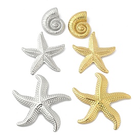 304 подвески из нержавеющей стали, ионное покрытие (ip), форма морской звезды/ракушки