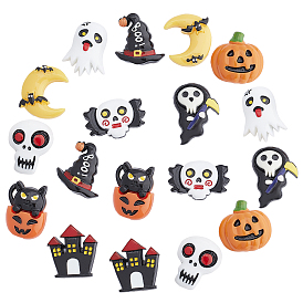 Opaque Resin Cabochons, Halloween Theme, Mixed Shapes