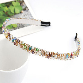 Handmade Crystal Beaded Knitted Headband for Women - Elegant and Fashionable Winter Hair Accessory