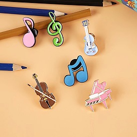 Music Theme Enamel Pin, Alloy Badge for Backpack Clothes