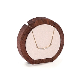 Velet & Wood Necklaces Display, for Necklaces, Pendant, Flat Round