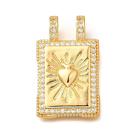 Латунные микро проложить кубического циркония подвески, без кадмия, без никеля и без свинца, прямоугольные