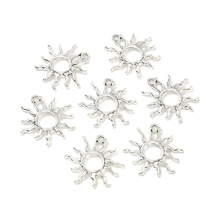 Тибетском стиле сплава ВС подвески, подвески солнечного затмения, 25x27x2 мм, отверстие : 2 мм