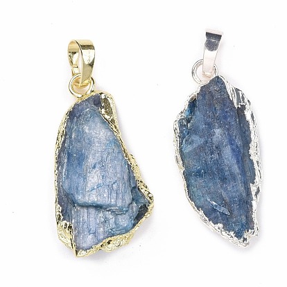 Natural Kyanite Pendants, with Eco-Friendly Brass, Lead Free & Cadmium Free