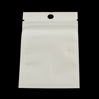 Pearl Film Plastic Resealable Packaging Bags, with Hang Hole, Top Seal, Self Seal Bag, Rectangle
