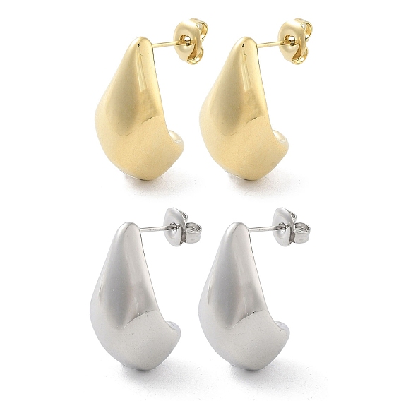 304 серьги-гвоздики-капли из нержавеющей стали, серьги-кольца