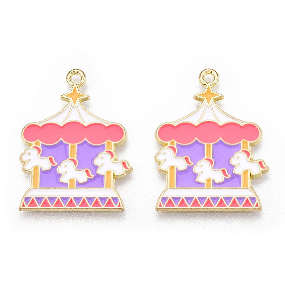 Подвески с эмалью из сплава на тему цирка, золотые, цирковой барабан/карусель/йент/очарование клоуна