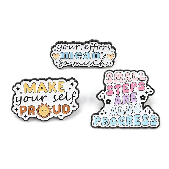 Эмалированные значки, символизирующие мотивационное состояние, булавки для лацканов из сплава для одежды рюкзака, чёрные