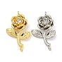 Долговечные латунные подвески с микропаве и прозрачным фианитом, роза ссылка