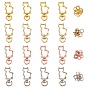 Alloy Swivel Keychain Clasp Findings, with Iron Jump Rings, Cat Shape