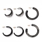 C-shape Stud Earrings, Resin Half Hoop Earrings, Open Hoop Earrings for Women