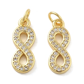 Латунные микро проложить кубического циркония подвески, число 8, без свинца и без кадмия, долговечный, стойки покрытие, с целью перехода в кольце