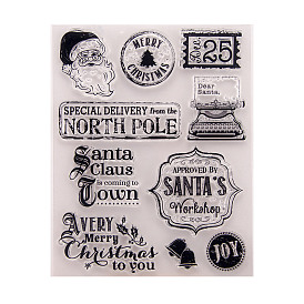 Clear Silicone Stamps, for DIY Scrapbooking, Photo Album Decorative, Cards Making, Stamp Sheets, Santa Claus and Word